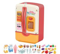 Miniature dollhousee - Cute Refrigerator Kids Toy, 39pcs ABS Simulation Fridge With Ice Tray, Shelves & Bottles For Pretend Role Play House | Mini Fridge dollhousee Kids Play Gift