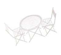 Miniature Dollhouses Dining Set Table Chair Model 1/12 Scale Realistic Zakka Vintage Chair Dollhouses Miniature Metal Table Chairs