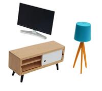 Miniature Dollhouses TVs And Cabinet Floor Lamp Set 1/6 1/12 With Simulation Designs For Craft Model Project Decoration