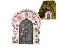Miniature Door - 2D Fairy Garden GNOME Entrance | Rustic Door Decoration, Outdoor Ornessation, Tree Hump Accent, Whimsical Garden Art, Accessory