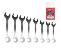 Miniature Double Open End Wrench Set Thin Design For Tight Spaces 4mm 5mm 6mm 7mm 8mm 9mm 10mm 11mm High Carbon Steel Tools With Storage Pouch For Household Electrician Mechanic Use Silver(A)