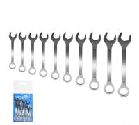 Miniature Double Open End Wrench Set Thin Design For Tight Spaces With Storage Pouch High Carbon Steel Chrome Finish Metric Spanner Kit 4mm To 11mm For Electrician And Mechanic Use(B)
