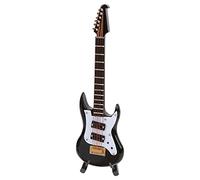 Miniature Electric Guitar with Stand and Case, Mini Guitars Model Musical Instrument Ornaments Desktop Ornament for Christmas Ornament Party Decoration