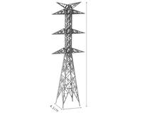 Miniature Electric Power Tower for Model Railway Layout, 1:100/1:150 Scale ABS Toy for Sand Table Scene and High Voltage Assembly