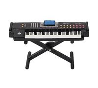 Miniature Electronic Organ Wooden Dollhouse Instrument Model, Decorative Musical Miniature Keyboard, Elegant Handcrafted Wood Organ with Stand for Home Desk, Office Desk and