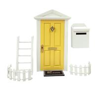 Miniature Fairy Door - 1/12 Scale Handcrafted Wood Opening Kit, Tooth Fairy Decor Set, Enchanting Bright Colorful Fairytale Room Accessory | Magic Tiny Furniture Bedroom Game Imaginative Tale Gift