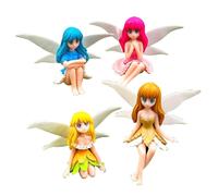 Miniature Fairy Figurines - 4Pcs Small Flower Fairies Ornaments Resin Mini Tiny for Garden Decor