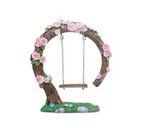 Miniature Fairy Garden Swing - Charming Flower Tree Swing Ornament for Mini Landscapes, Dollhouses & Outdoor Fairy Gardens (Weather-Resistant Resin) (Pink 1pcs)