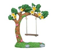 Miniature Fairy Garden Swing - Flower Tree Model | Compact Outdoor Statues For Driveway Yard Patio Bedroom Backyard Table Pathway Lawn, Tiny Figurine Landscape Furniture Ornament Accessory