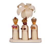 Miniature Figure Holy Three Kings On Base With Palm Natural Height=10.5Cm New