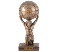 Miniature Figurine Greek God Atlas - Made of Artificial Stone, Hand Painted with Bronze Colour by Veronese