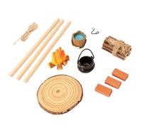 Miniature Fire Pit Set | 1 12 Scale Garden Camping Accessories - for Miniature Hanging Stove | for Indoor Family Gatherings Garden