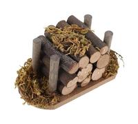 Miniature Firewood Decor, Kitchen Prop Set, 3.35 Inches Garden Accessory with Natural Texture, Wood Moss Ornament, Model Furniture with Rustic Design, Tiny Scene Decoration for Dollhouses
