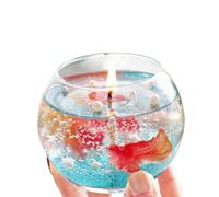 Miniature Fish Aquarium Candle, Scented Wax with Bubbles and Sea Motif, Long-Lasting Scented Candle, Women, Suitable for Home, Bedroom, Relaxation, Desk and Party Decoration for a Feel-Good Breath