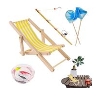 Miniature Fishing Decoration - Garden Landscaping dollhousee | Miniature Fishing Tile Practical Set Fun | Fishing Pasting for Gardens, Homes, Creative Projects