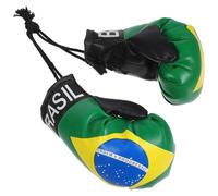 Miniature Flag Brazil with Keychain Pendants Boxing Gloves Pattern, Pair