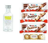 Miniature Flavoured Vodka |Kinder Chocolate Gifts | Mini Vodka Gifts | Whisky Gifts | Christmas Gifts | Birthday Gifts | Luxury Gifts (Absolut Citron Lemon Vodka)