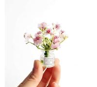 Miniature Flowers in Vase Set - 16 Scale Dollhouse Décor with Realistic Details, Tiny Floral Arrangements for Micro Landscape, Train Platform and Fairy Garden Accessories (Pink) (2)