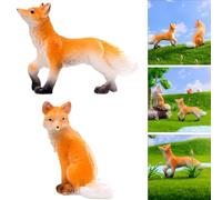 Miniature Fox Resin Decoration For Fairy Garden Desktop Display Car Dashboard Ornament Animal Statue For Bookshelf And Side Table(Standing Posture)