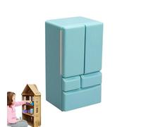 Miniature Fridge - Doll's Fridge in 1:12 Scale, Creative Kitchen Toy with Double Door, Striking Natural Look, Durable Creative Furniture in Modern Design, With Which K