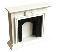 Miniature Furniture|Dollhouse Furniture 1 12 Scale Wooden Vintage Black White Dollhouse Fireplace for Christmas Doll House A