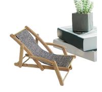 Miniature Furniture for Doll House, Mini Beach Chair - Miniature Wooden Chair Model - Doll House Decor Furniture for Bidress Display Cabinet, Tiny Model of Decorative Flesh