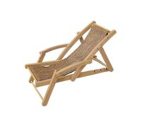 Miniature Furniture for Doll House - Miniature Chaise Chair Wood - Tiny Lounger Model for Bookshelf Desk, Decorative Doll House Furniture