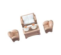 Miniature Furniture Set Sofa Coffee Table Coffee Cup for Dollhouses Living Room and Balcony Displaying Decoration Miniature Furniture
