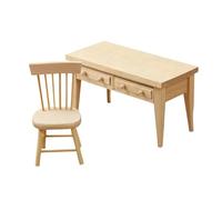 Miniature Furniture Set, Tiny Table Chair, Scale Model Accessory For Architectural Display Fairy Garden 1/12 Scale Measurement Handcrafted Detailed Finish Collectors Display Ornament Device