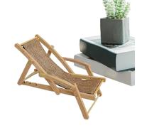 Miniature Furniture, Wooden Miniature Lounge Chair Table Decoration Reclining Model Decoration for Desk