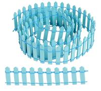 Miniature Garden Fence, 3 * 90CM Small Wooden Fence Flexible Miniature Picket Fence for Micro Landscape Flower Pot Fairy Garden Decoration(Blue)
