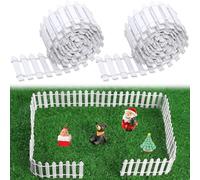 Miniature Garden Fence,Yueser 3 Pack 5 * 90CM Small Wooden Fence Flexible Miniature Picket Fence for Home Fairy Garden Dollhouse Micro Plant Pot DIY Garden Decoration (White)