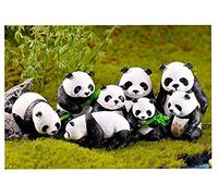 Miniature Garden Ornaments, 8 Pcs Garden Decoration Cute Panda Animal Design Mini Figurines Ornaments Kit for Fairy Garden Bonsai Dollhouse Succulent Outdoor Home Table Decoration Mini DIY Accessories