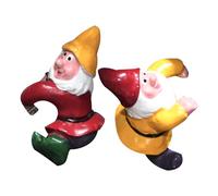 Miniature Gnomes, Plant Decorations for Pots - 2 x Climbing Gnomes Flower Pot Decorations, Flower Pot Decorations, Resin Statue, Small Garden Gnome Figures for Home, Patio, Lawn
