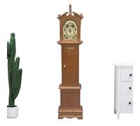 Miniature Grandfather Clock - 1/12 Scale Small Rustic Desk Decor,Mini Doll House Furniture | for Kids Adults Tabletop Living Room Bedroom Kitchen Home Office