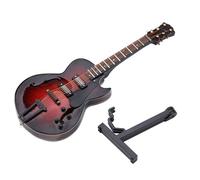 Miniature Guitar, Mini Guitar Decor Classic Miniature Guitars Collectibles Miniature Musical Instruments Replica with Stand and Case Basswood Mini Guitar Ornament Christmas Gift (18cm model)