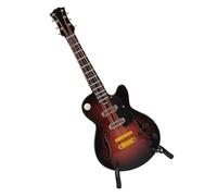 Miniature Guitar Model Decor, Wooden Miniature Guitar Model Display Miniature Musical Instrument Toy Mini Musical Ornaments Craft Miniature Guitar Dollhouse for Desks Shelves