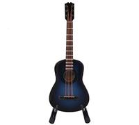 Miniature Guitar Model, Miniature Wooden Guitar Model Display with Stand and Storage Box, Mini Musical Ornaments Craft Home Decor Miniature Dollhouse Display Accessories (14cm)