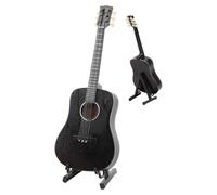 Miniature Guitar Model with Stand, Wooden Mini Guitar Model Classical Musical Instrument Miniature Dollhouse Guitar Model Room Decor Black