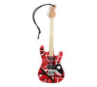 Miniature Guitar Model, Wooden Guitar Decor for Music Lovers, Basswood Red Wood Grain Mini Guitar with Exquisite Details, Perfect for Showcase Decoration and Gift Giving