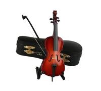 Miniature Guitar Violin Model With Stand And Case Mini Cello Musical Instrument Ornaments(Double Bass14cm)