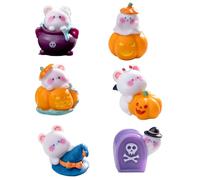 Miniature Halloween Figurines - Resin Decorative Doll Sculpture | Compact Artistic Figurine with Intricate Design, Charming Mini Ornaments for Home Shelves Car Interiors Fairy Gardens and Festive Tabl