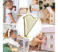 Miniature Harp - 1:12 Scale Musical Instrument, Set Of Five Models, Detailed Harp, Collectible Mini Instrument | Perfect Display For Home Decor Tabletop Shelf Arrangement