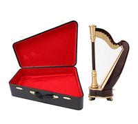 Miniature Harp Model, 25cm Wooden Musical Instrument Miniature Harp Instrument Model Home Decor Ornaments