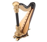 Miniature Harp Replica, 3.5in Wooden Handicraft Harp Model Exquisite Musical Instrument Ornaments with Gift Case for Christmas and Birthday Gift