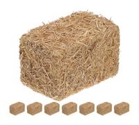 Miniature Hay Bales Decor, 8pcs Mini Square Natural Straw Bales Ornament Tiny Hay Blocks Diy Craft Dollhouse Haystack for Micro Scene Western Farm Fall Harvest Photography Props (2*2*3cm, Brown)