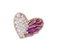 Miniature Heart Shaped Lapel Pin Unique Pearls Brooches Lovely Design Alloy Pins For Clothing Bags Craft Stylish Rhinestones Badge Romance Design Alloy Adornment With Crystal Embellishment