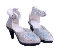 Miniature High Heel Shoes, Figurine Accessory, PVC Doll, Refined Look, Suitable for Doll Enthusiasts And Collectors, Elegant Outfits, Silver