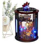 Miniature Home Bookshelf Decor - Tiny Construction Kit, LED Lighted Crafting Set, Step by Step Build Miniature Room, Wooden PVC Model, Artistic Desktop Ornament | for DIY Hobby Children Adul