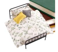 Miniature House Bed Set | Vintage Realistic Bed with Bedding and Pillow | Mini Home Accessories Furniture - for Kids Cabinet Room Living Room Play Life Dream Story Dress Up Holiday